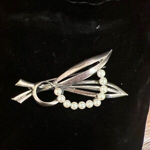 Mikimoto Silver Brooch with Pearls